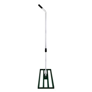 Grüner Monstershop Rasenrakel 100cm mit verstellbarem Griff für die Gartenarbeit.