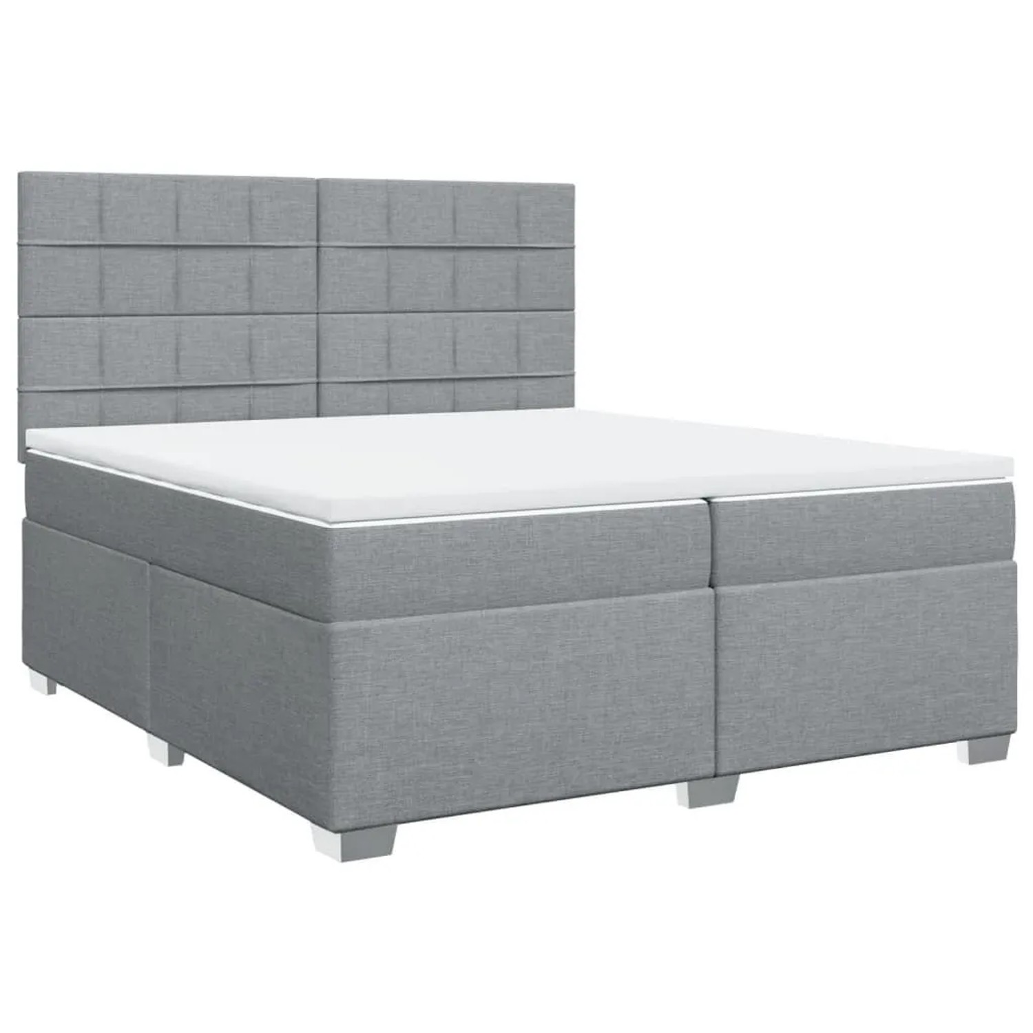 vidaXL Boxspringbett mit Matratze Hellgrau 200x200 cm Stoff 3292895 günstig online kaufen