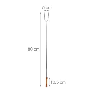 Relaxdays Grillspieße Edelstahl mit Holzgriff und Doppelspitze 6er Set 80 cm