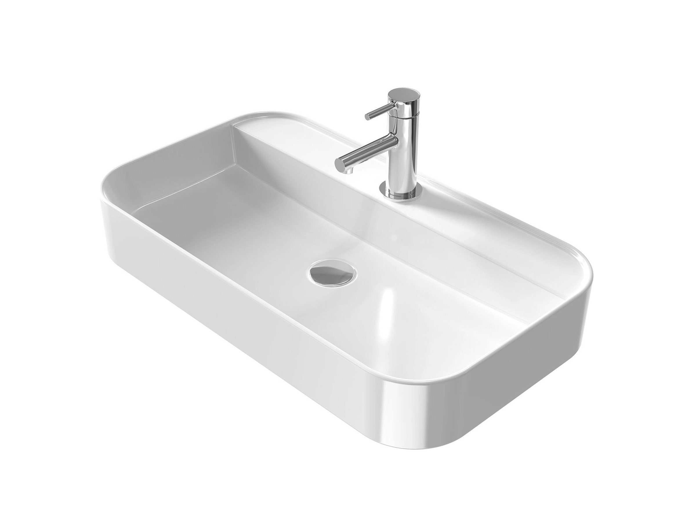 EMKE Aufsatzwaschbecken Rechteckig, 40x40x11 Cm, Weiß – Keramikwaschbecken Für Gäste-WC Oder Kleines Badezimmer