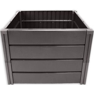 KHW Hochbeet Demeter M, anthrazitfarbenes Kunststoff-Hochbeet für Garten & Terrasse, 61x82x82cm