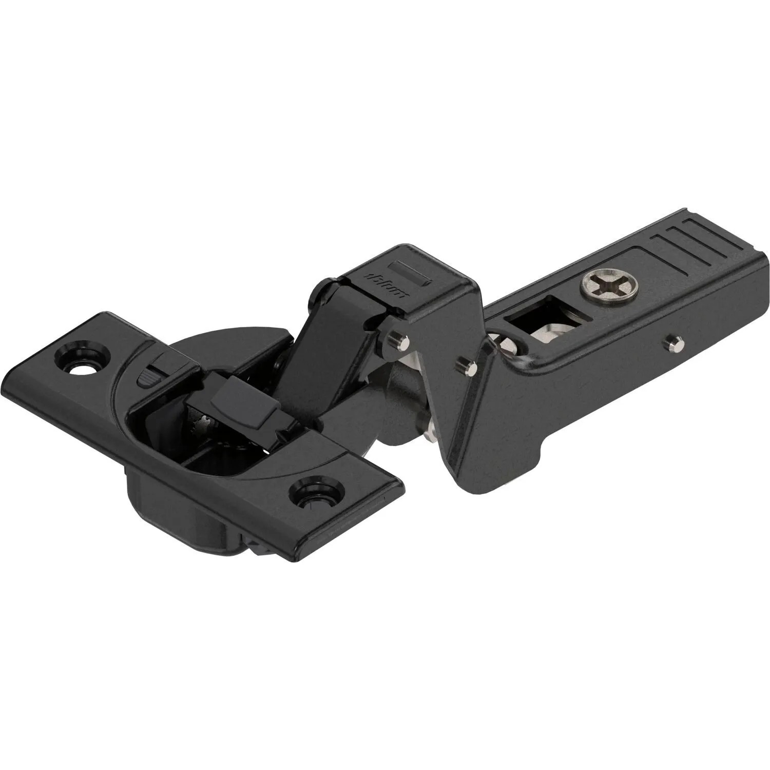 Blum Profiltürscharnier Clip Top Blumotion 95 Grad 18mm Gekröpft mit Feder Onyx Schwarz Schrauben