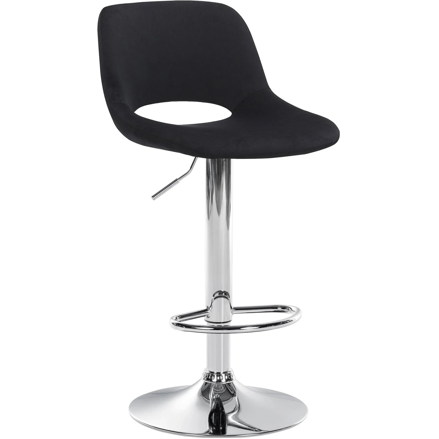 DELUKE Barhocker JAKSON Schwarz Samt Chrom Barstuhl Mit Lehne Tresenhocker Tresenstuhl