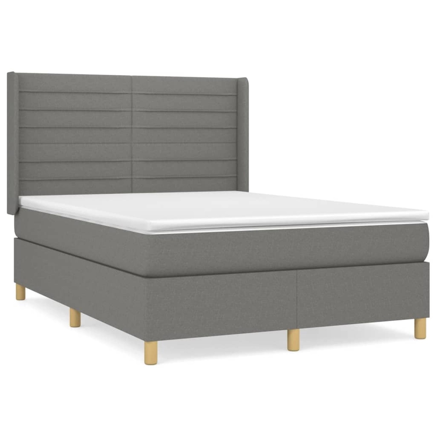 vidaXL Boxspringbett mit Matratze Dunkelgrau 140x200 cm Stoff1378077 günstig online kaufen