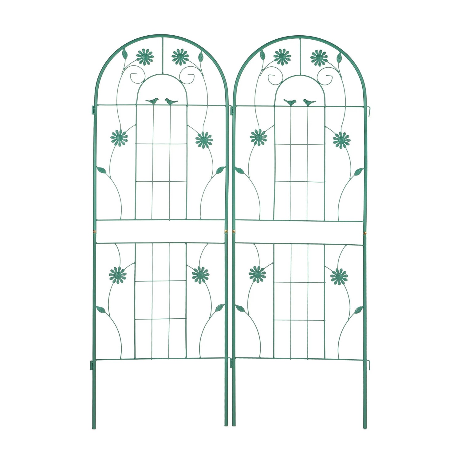 Relaxdays Rankgitter Eisen Hellgrün 2er Set Verbindbar 150 cm x 50 cm x 2 cm 1,7 kg