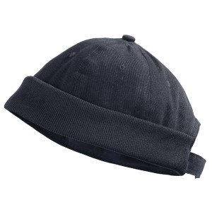 Schwarze Scheibler Workwear Rollmütze 8954, Arbeitskleidung mit Klettverschluss zur Größenregulierung.