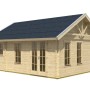Skan Holz Gartenhaus Bern 2, Weekendhaus aus unbehandelter Fichte mit Dachlattung.