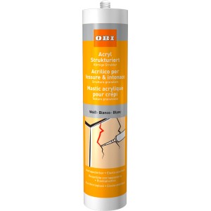 OBI Acryl strukturiert, weiß, 310 ml Kartusche für Reparaturen und Abdichtungen im Innenbereich.