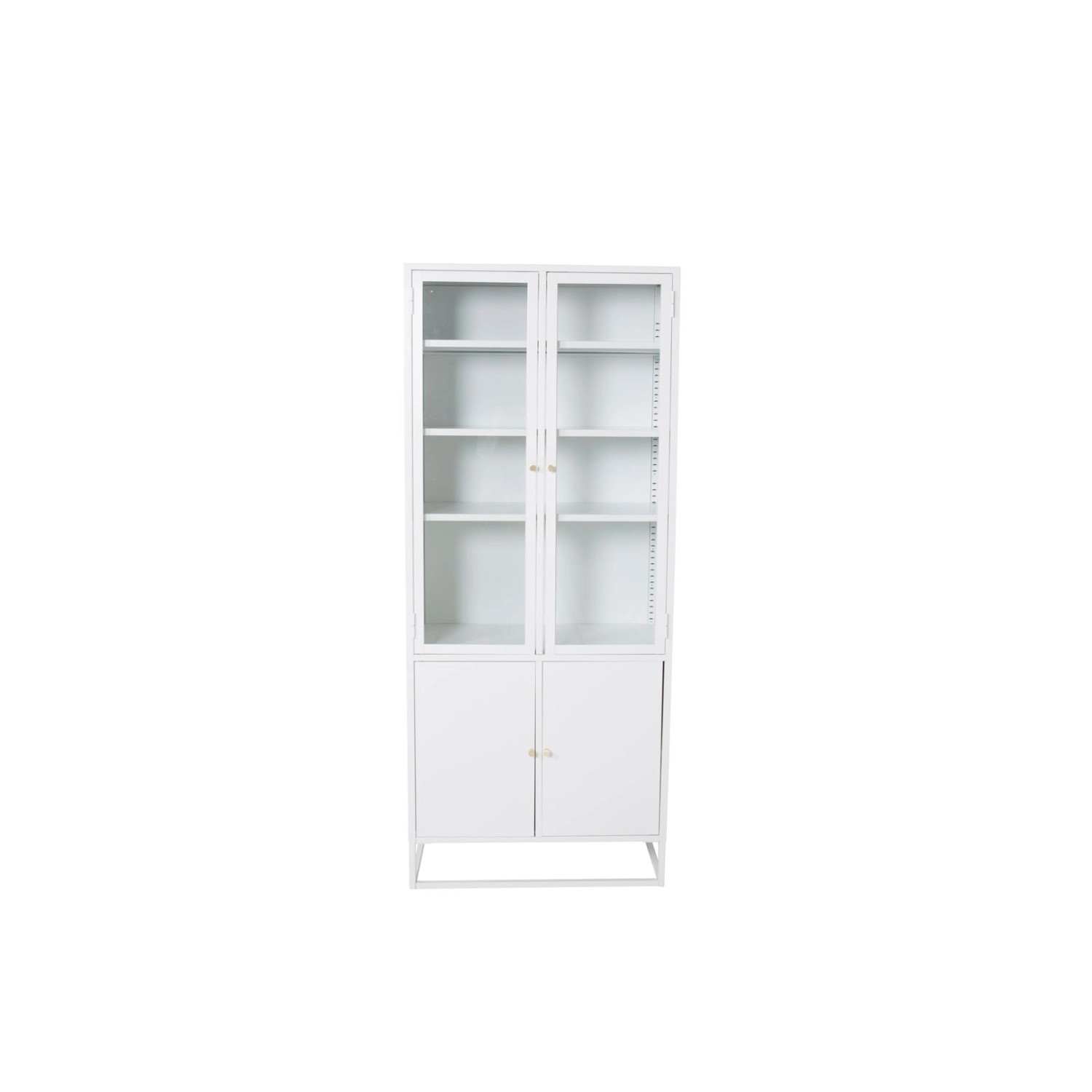 ebuy24 Bakal Vitrinenschrank 4 Glastüren 5 Ablagen Weiss günstig online kaufen
