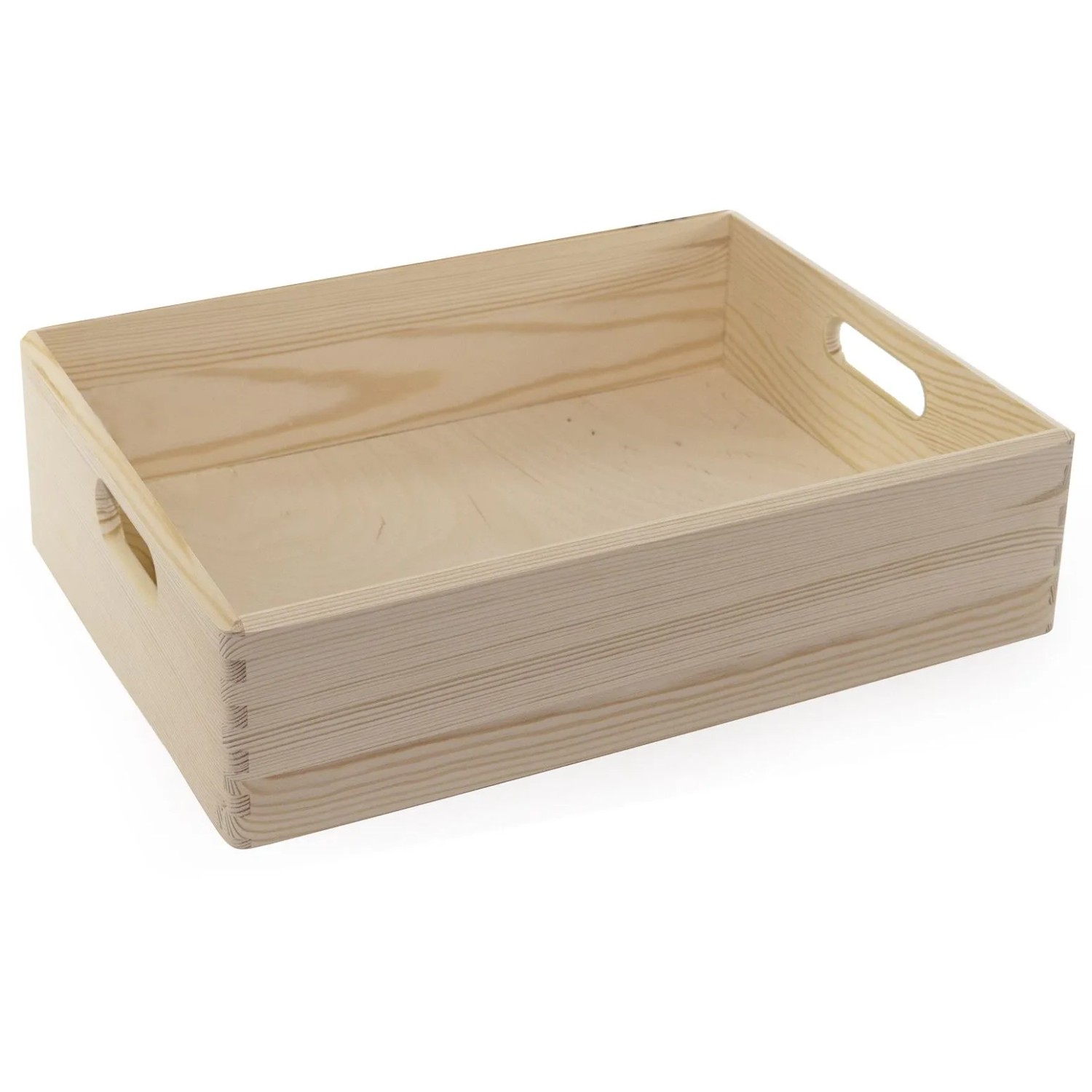 HolzFee Holzkiste Stapelbar mit Grifflöcher Allzweckkiste Holz 40 x 30 x 13 cm