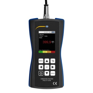 PCE Instruments VT 3700 Solarmessgerät zur Schwingungsprüfung mit Display und Sensor.
