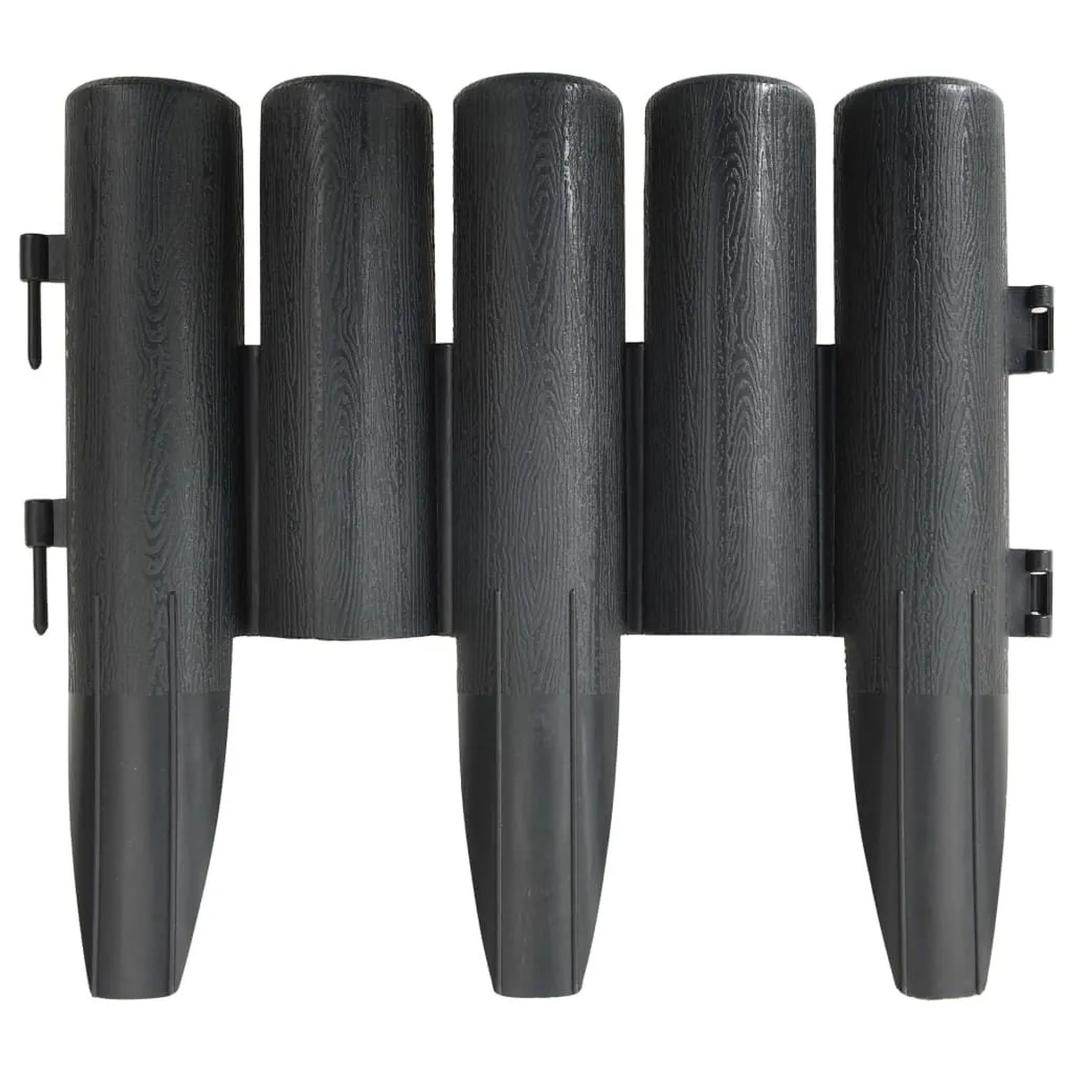 vidaXL Rasenkanten 36 Stk Anthrazit 10 m PP 314681