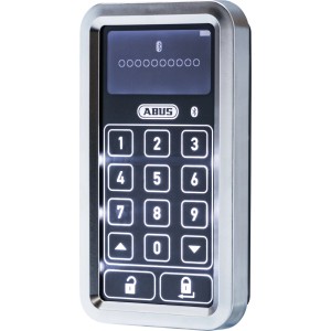 Abus Bluetooth-Tastatur Hometec Pro CFT3100 Silber für Türsicherung mit Touch-Oberfläche.