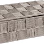 Wenko Badorganizer Adria Mini Taupe mit Deckel, Aufbewahrungsbox aus Kunststoff-Geflecht.