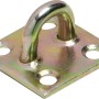 Stark verzinkte Ösenplatte, 50x50x20 mm, für Torverschlüsse und Befestigungen.