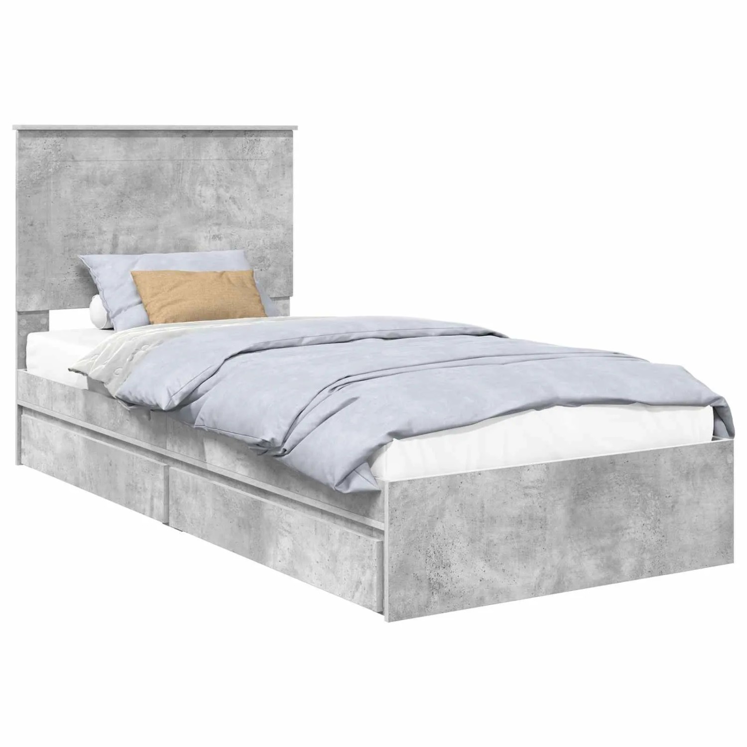 vidaXL Stauraumbett Betongrau 75 x 190 cm Holzwerkstoff 3409604 günstig online kaufen