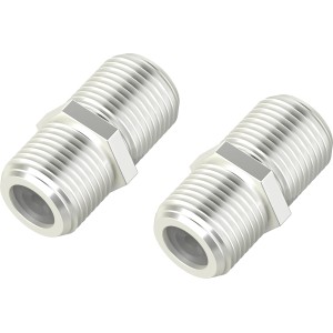 Hama Antennen-Adapter-Set, 2 silberne F-Kupplung/F-Kupplung Verbinder für SAT-Kabel.