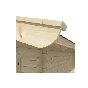 Detailansicht des unbehandelten Holz-Gartenhauses Arosa 2 von Skan Holz, 300x300 cm.