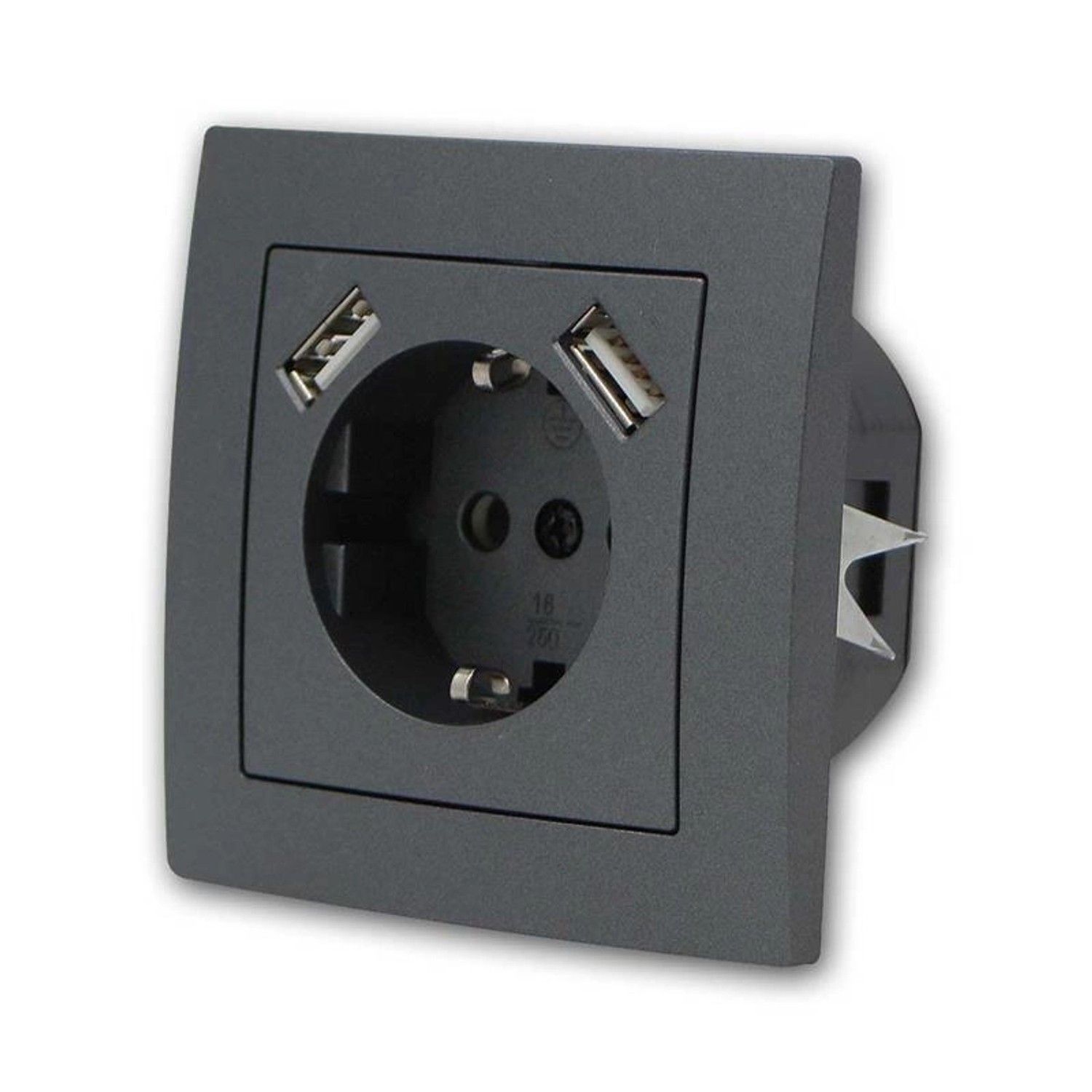 McPower FLAIR Schutzkontakt Steckdose mit 2x USB mRahmen günstig online kaufen