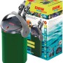 Eheim Ecco Pro 200 Außenfilter für Aquarien, grüne Filteranlage mit Zubehör im Karton.