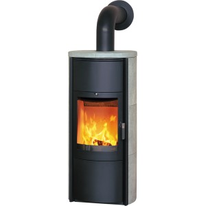 Hark Küchenofen Naturstein, 5 kW, mit Automatik und sichtbarem Feuer.