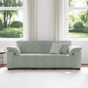 vidaXL 3-Sitzer-Sofa Hellgrau 178 cm Samt 4105277