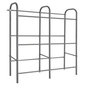 Grauer KARAT Flaschenkastenständer Rocket für 6 Kästen mit Wandbefestigung.