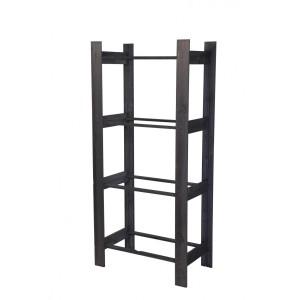 Graues Getränkekistenregal Pinepeak aus Kiefernholz für 4 Kisten, 149x70x38,8 cm.