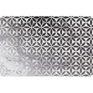 Rechteckiges, graues Venilia Tischset (45x30 cm) mit Blumenmuster als Tischdeko und Schutz.