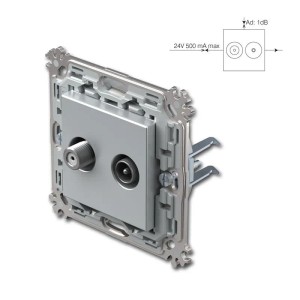 TEM MODUL PLUS Antennen Steckdose Silber TVSat UP
