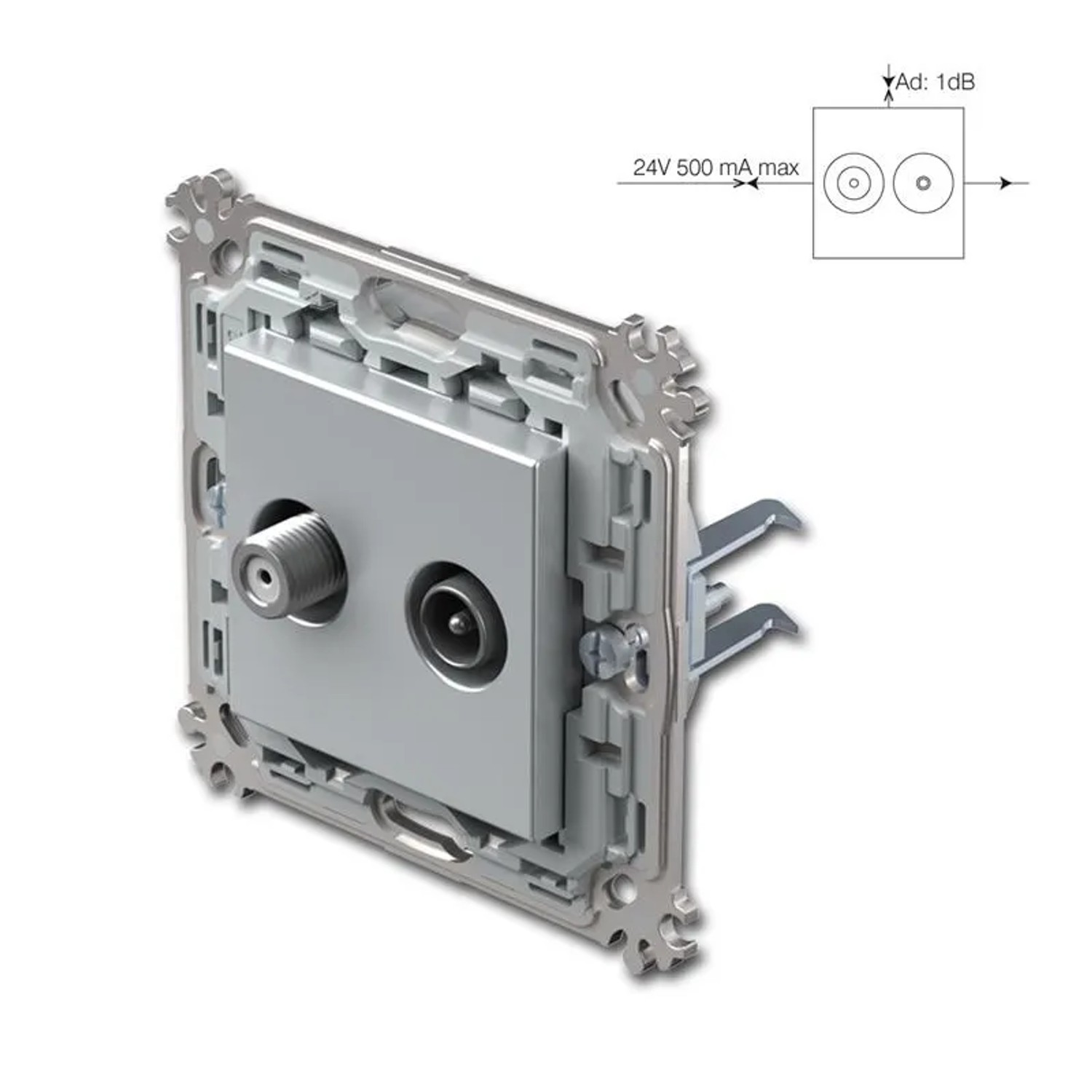 TEM MODUL PLUS Antennen Steckdose Silber TVSat UP_2
