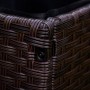 Detailansicht: Kaffee-braunes Outsunny Hochbeet aus Rattan und Stahl.