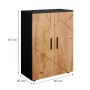 Vicco Midischrank Irma, Anthrazit/Goldkraft Eiche, 60x81 cm. Badregal mit zwei Türen.