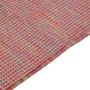Roter Outdoor-Teppich aus Flachgewebe, 120x170 cm, mit dichter Webstruktur aus Polypropylen und farbiger Kante.