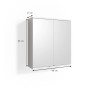 Vicco Badspiegelschrank Roy, weiß, 60x68 cm, mit zwei Spiegeltüren und Melaminharzbeschichtung.