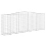 vidaXL Gabionen mit Hochbogen, 6er Set, 400x50x140/160cm, aus verzinktem Eisen.