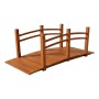 Relaxdays Gartenbrücke Tannenholz Orange Wetterfest 55 cm x 150 cm x 67 cm 150 kg