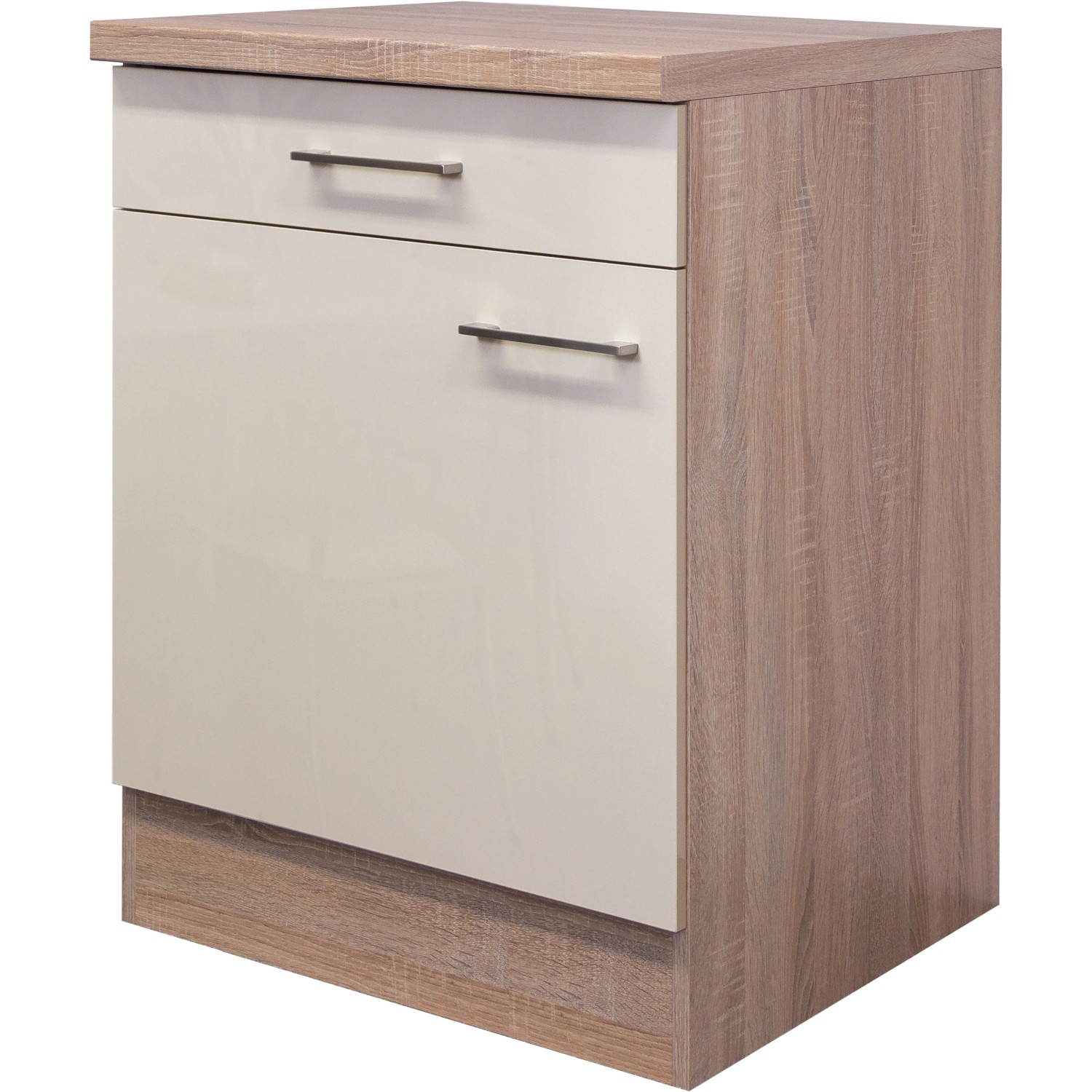 Flex-Well Exclusiv Unterschrank Orlando 60 cm Kaschmir Glanz-Sonoma Eiche