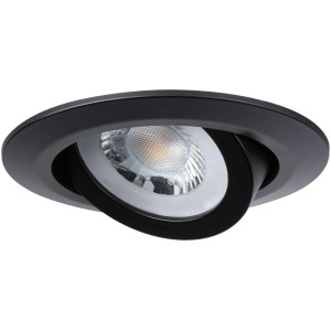Schwenkbarer, matter Paulmann LED-Einbaustrahler in Schwarz, 3er Set für Deckenmontage.