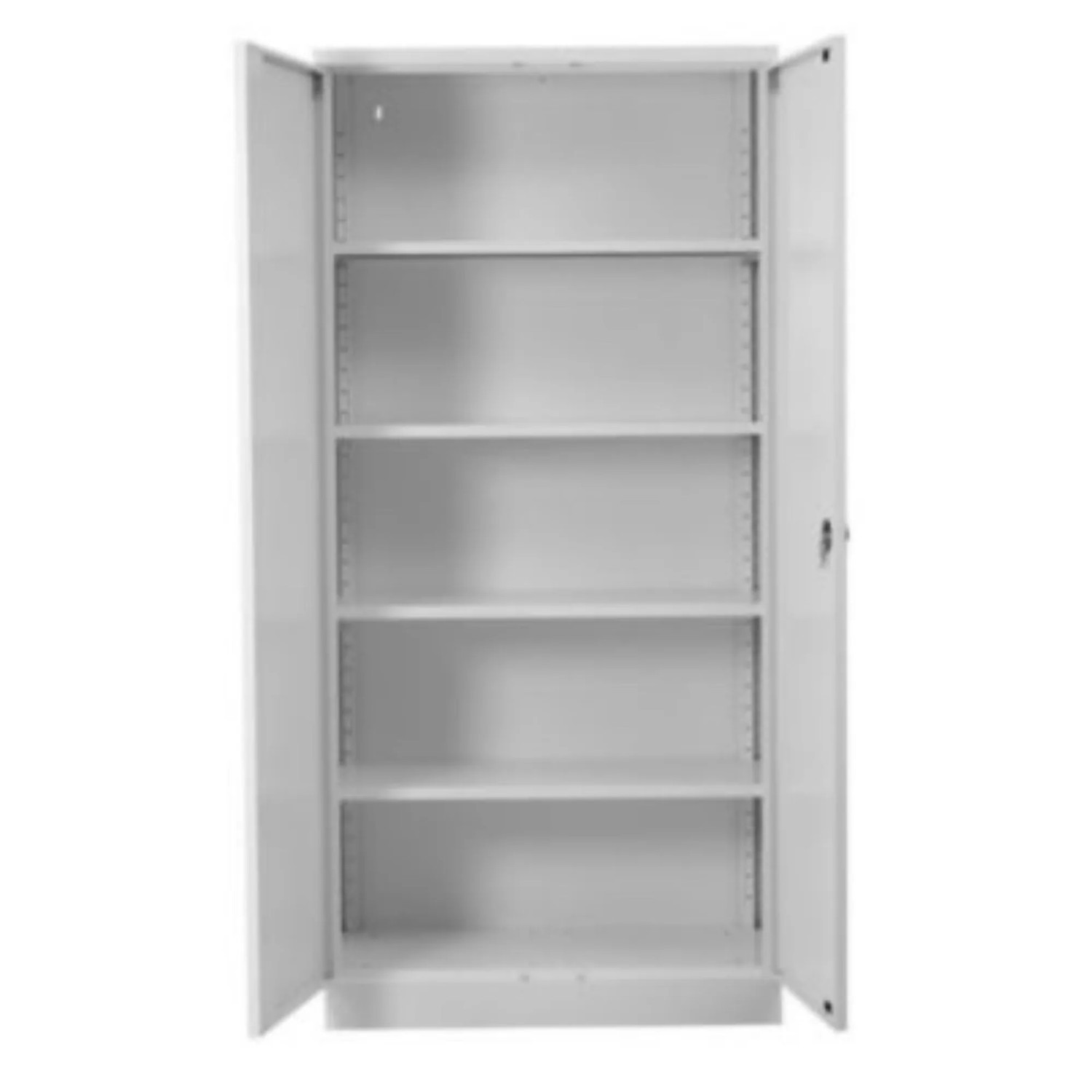 PROREGAL Stahlschrank Bee 10 Fachböden HxBxT 195 x 92 x 42 cm Pulverbeschichtetes Fachbodenmaterial Weiß & Weiß