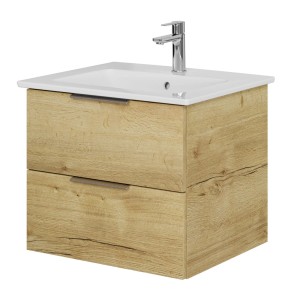 Steinkamp Waschtischunterschrank Living 2.0 mit Villeroy & Boch Waschtisch, Halifax Eiche Dekor.