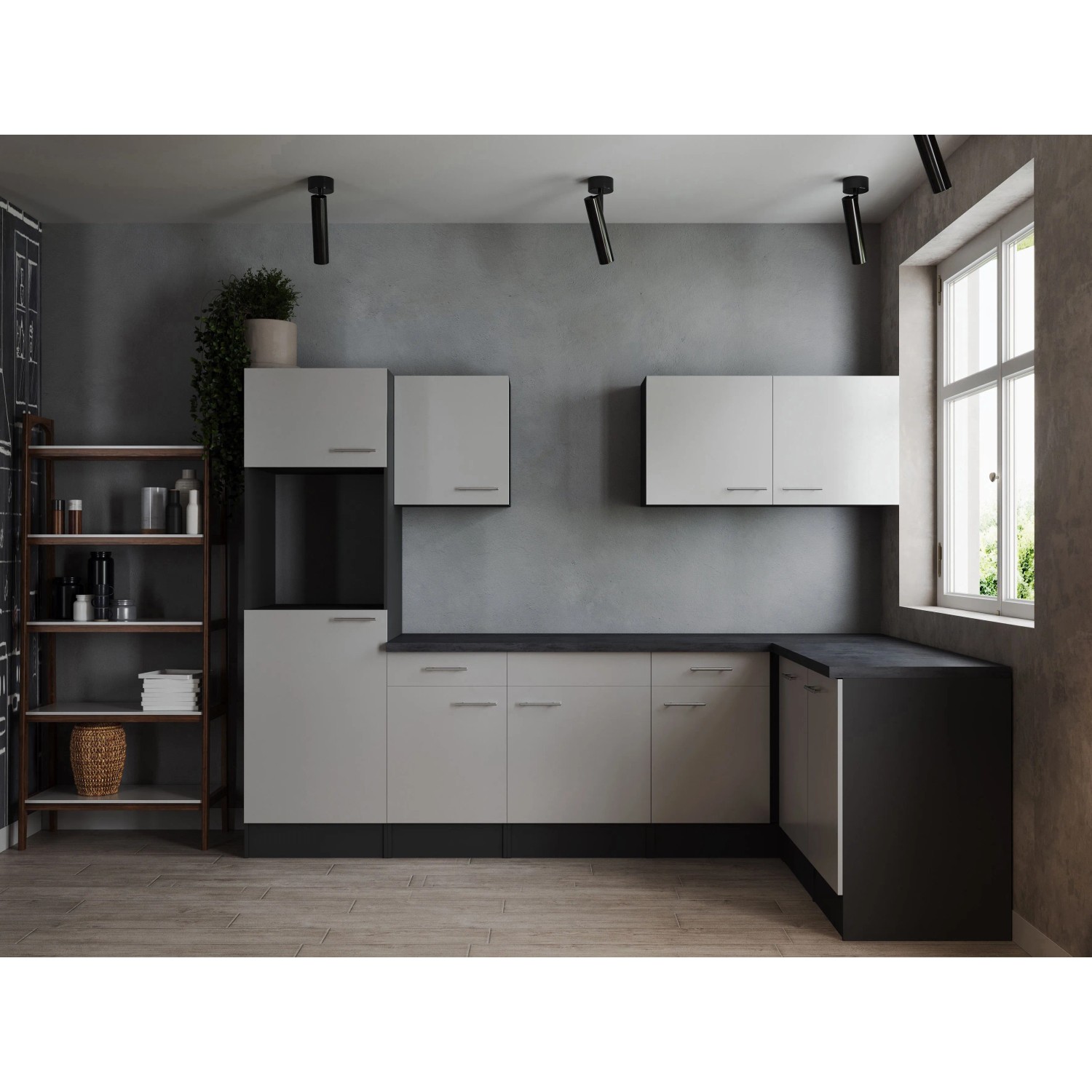 Respekta Winkelküche Oliver 280 cm Weiß ohne E-Geräte