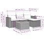 Schwarze 5-tlg. vidaXL Garten-Sofagarnitur aus Polyrattan mit Kissen. Gartenmöbel-Set mit Tisch und Hockern.