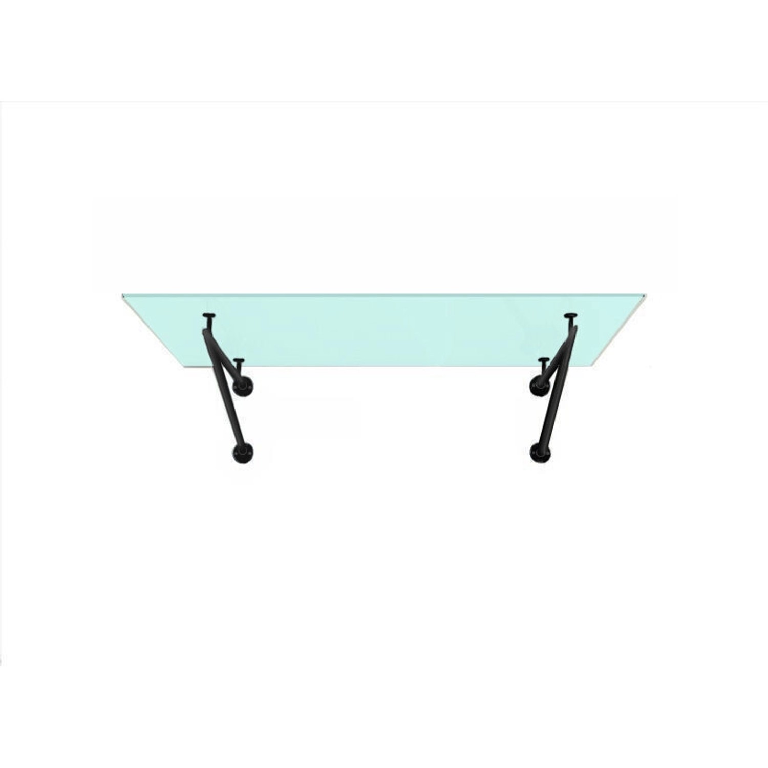 Glaszentrum Hagen V 180x90 cm Glasvordach inkl. Halter Ral7016 Milchglas günstig online kaufen