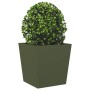 vidaXL Pflanzkübel 2 Stk Olivgrün 50x50x50 cm Stahl 851073_4