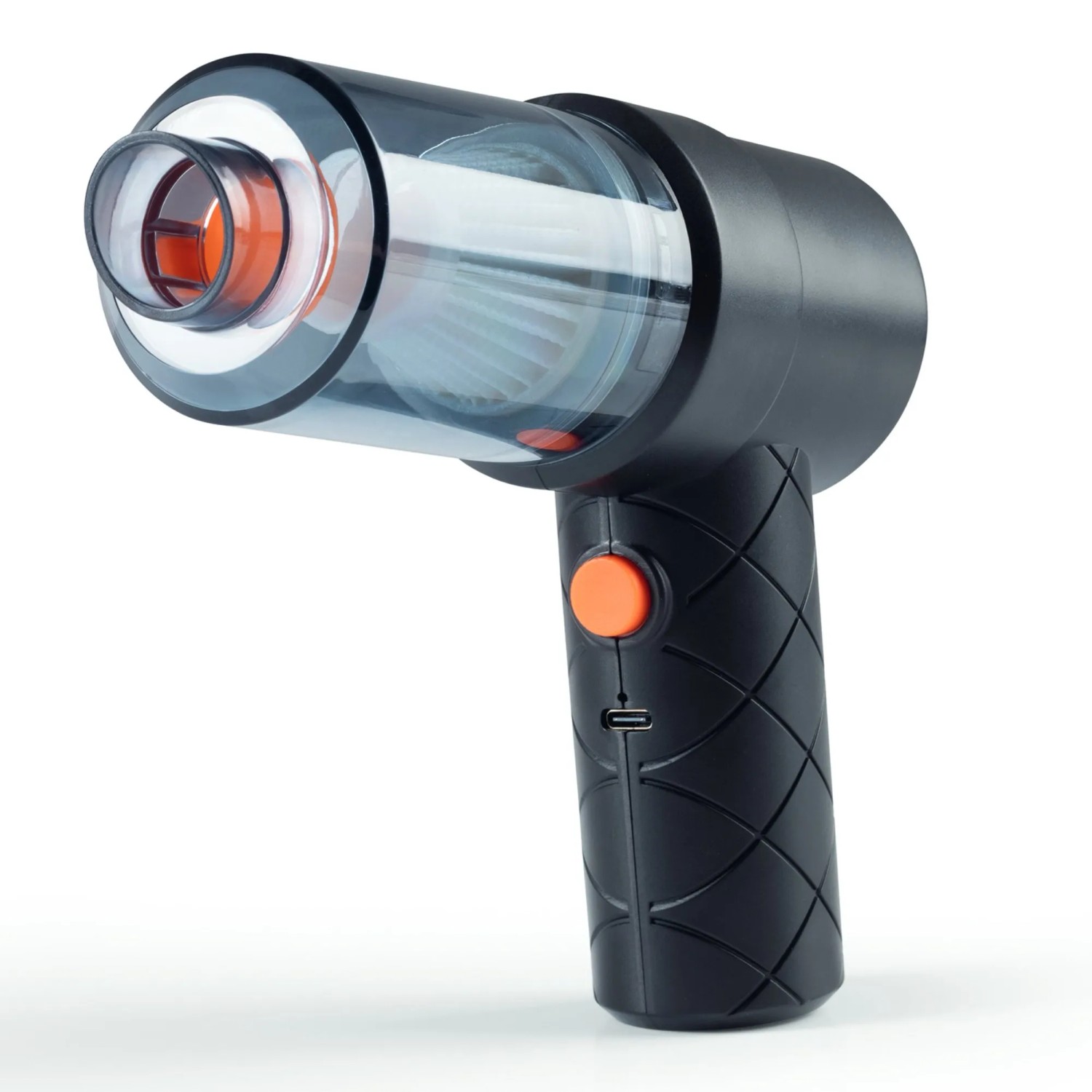 CLEANmaxx Akku-Hand-und Stielstaubsauger Akku-Handstaubsauger Set 6-tlg.7,4V, 48 W, beutellos, schwarz/orange inkl. USB-Kabel