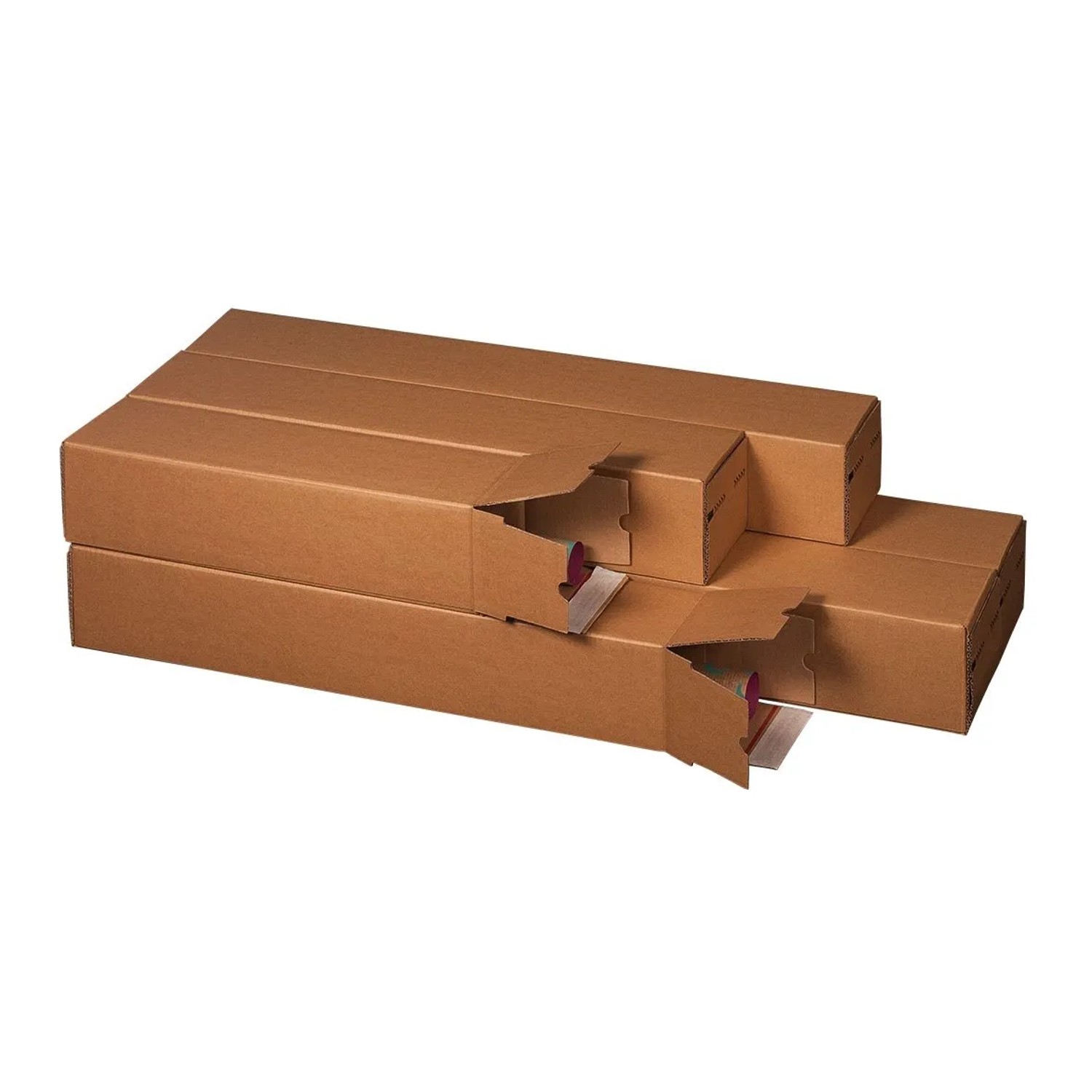 PROREGAL Mega Deal 100x Plan-Box LxBxH 510x105x105mm Verlängerbar mit Teleskophülle mit Doppelter Selbstklebeverschluss & Aufreißfaden Braun