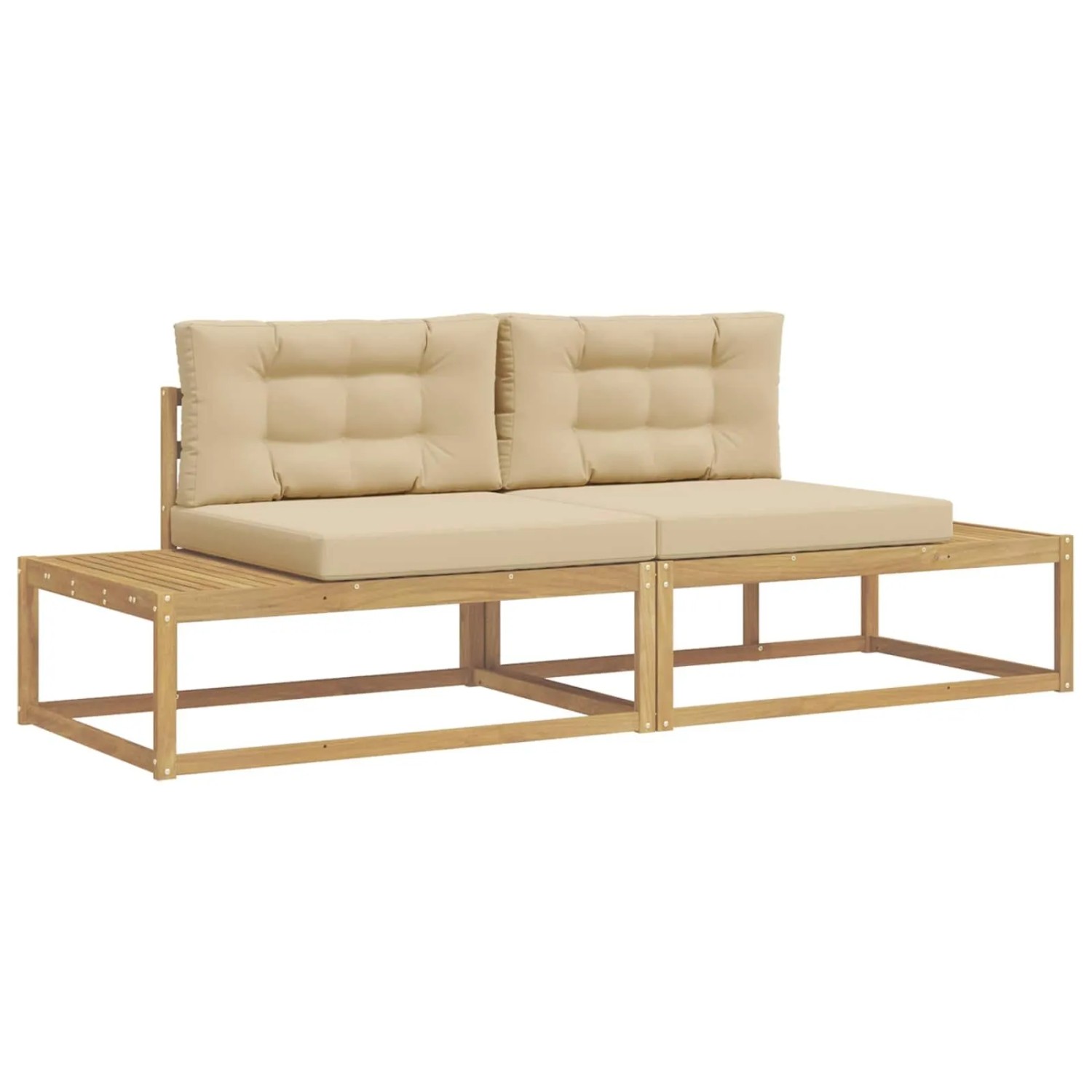 vidaXL Outdoor-Sofagarnitur Weiß 230,5 x 83 x 73 cm Polyester 3386992