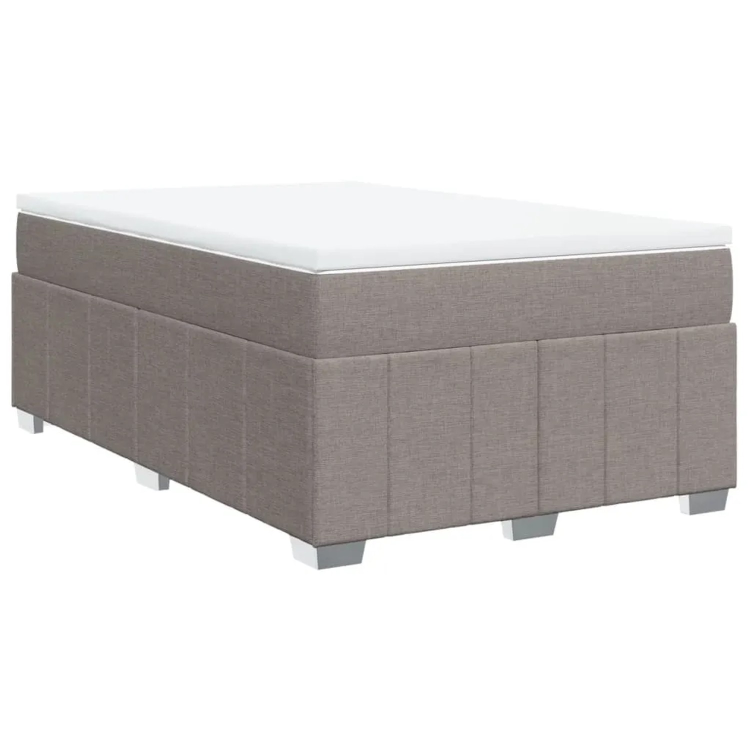 vidaXL Boxspringbett mit Matratze Taupe 120x200 cm Stoff 3285467