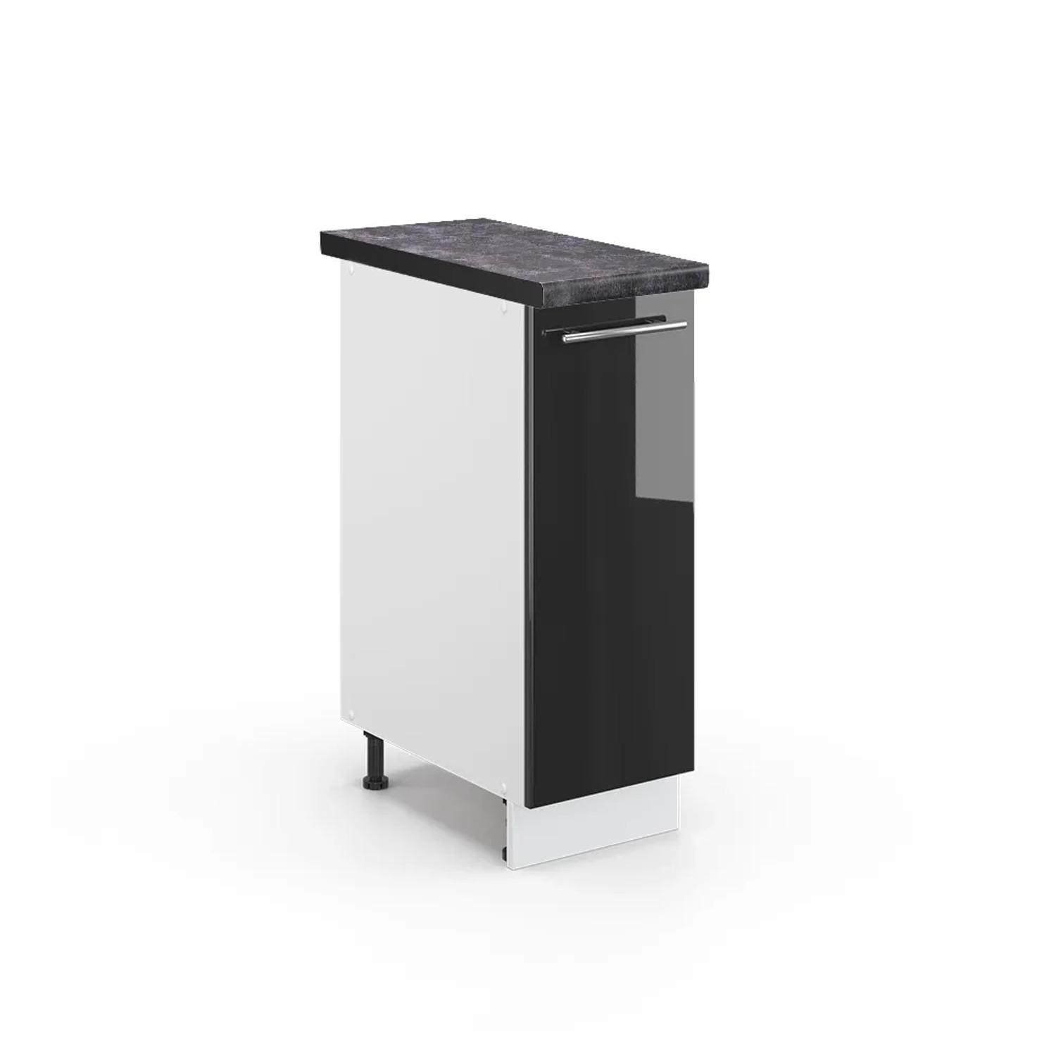 Vicco Apothekerschrank Fame-Line Anthrazit Hochglanz/Weiß 30 cm AP Anthrazit